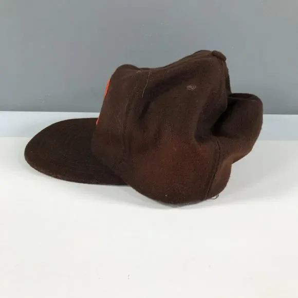 Vintage San Diego Padres Fitted Hat Brown Wool Made in USA Leather Sweat Band - Picture 4 of 6